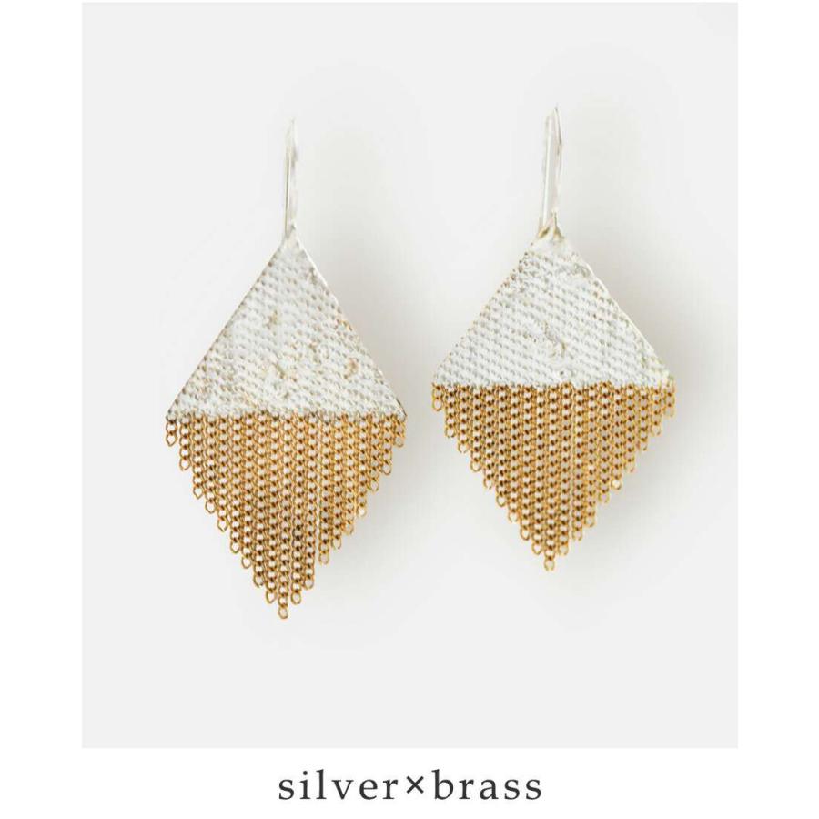 ハンナ キーフ Hannah Keefe ピアス 真鍮 チェーン シルバー ロウ付け