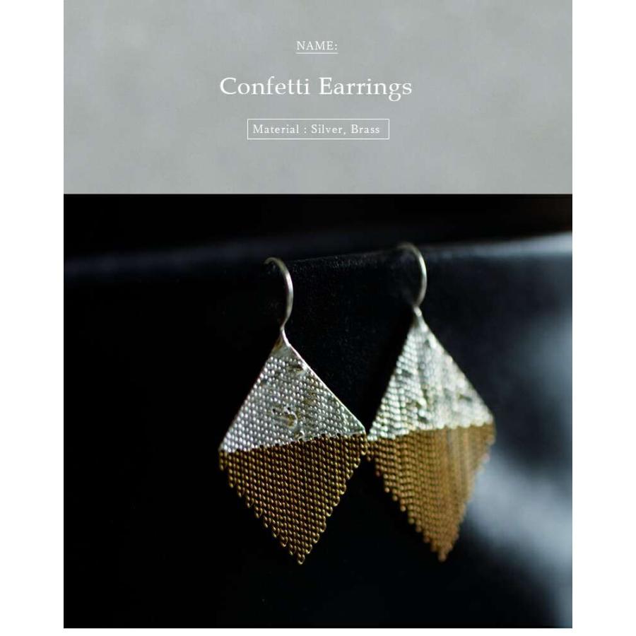 ハンナ キーフ Hannah Keefe ピアス 真鍮 チェーン シルバー ロウ付け