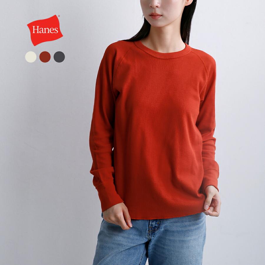 Hanes（ヘインズ） ワッフル クルーネック 長袖 Tシャツ THERMAL for