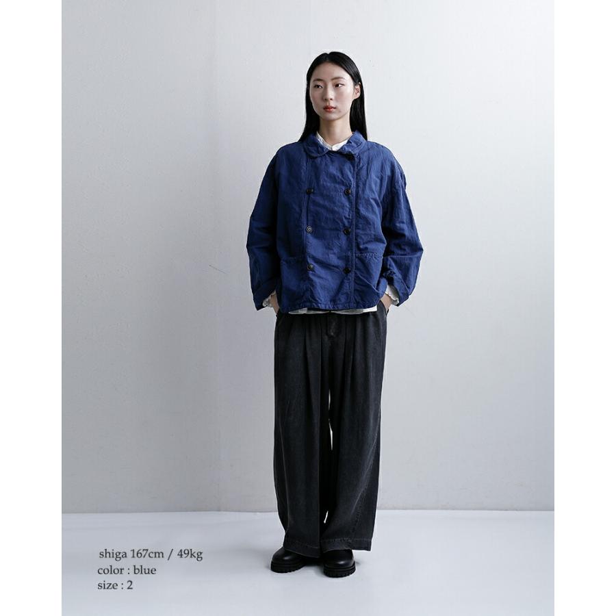 ARMEN（アーメン） リネンコットンオーバーダイ ラウンドカラー ダブル