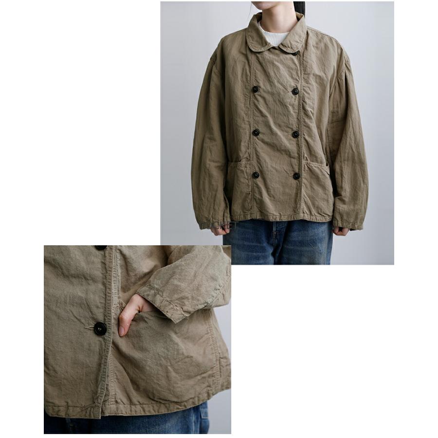 ARMEN（アーメン） リネンコットンオーバーダイ ラウンドカラー ダブル