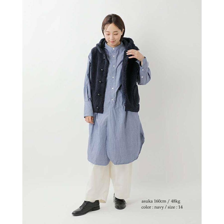 GYMPHLEX（ジムフレックス） くるみボタン ボア フーデッド ベスト j