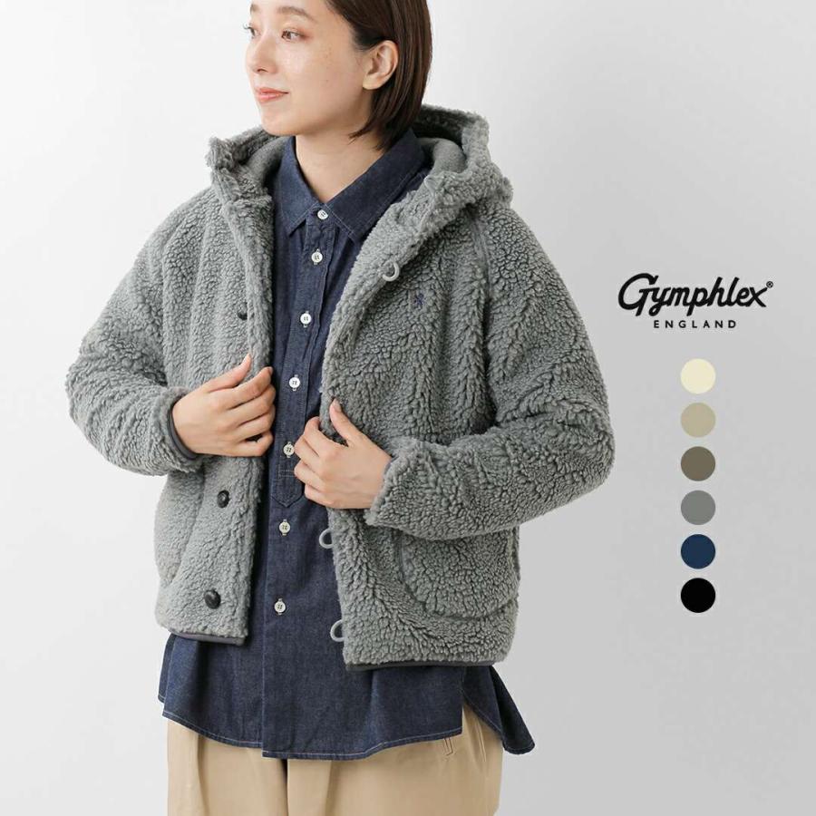 GYMPHLEX（ジムフレックス） くるみボタン ボア フーデッド ジャケット