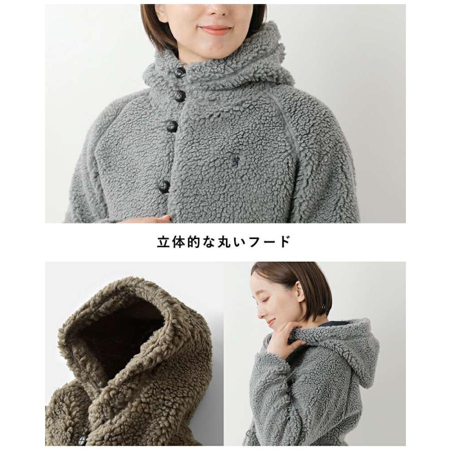 GYMPHLEX（ジムフレックス） くるみボタン ボア フーデッド ジャケット