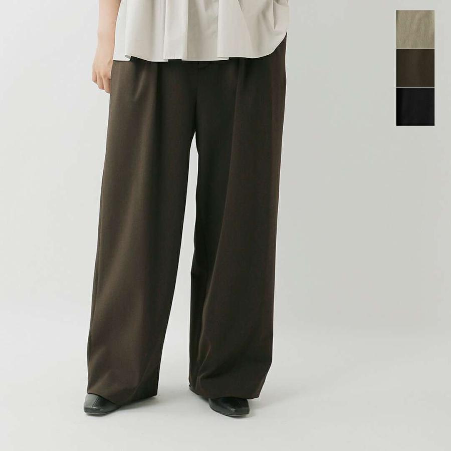 マ クルール ma couleur ソフト 裏起毛 インタック ワイド パンツ j