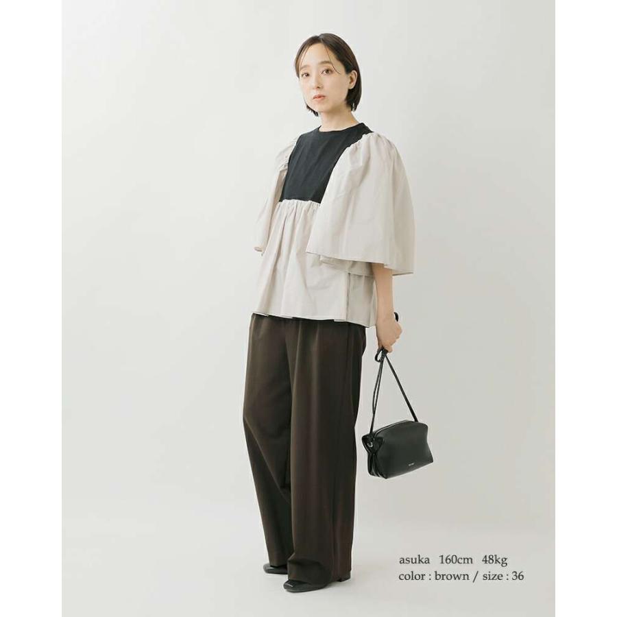 マ クルール ma couleur ソフト 裏起毛 インタック ワイド パンツ j