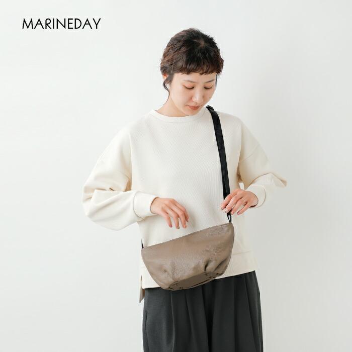 MARINEDAY マリンデイ 美品 シュリンクレザー ショルダーバッグ ワンショルダー レディース ベージュ MARINEDAY（マリンデイ） シュリンクカウレザー ショルダーバッグ JAZZ