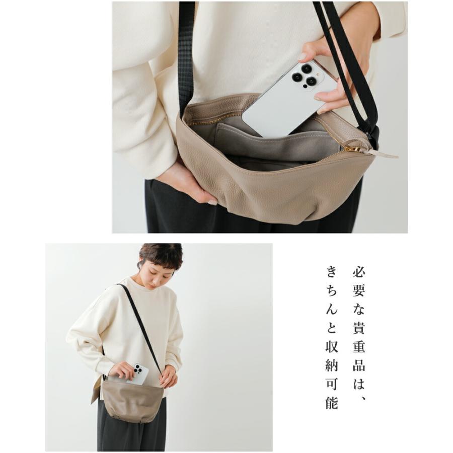 MARINEDAY マリンデイ 美品 シュリンクレザー ショルダーバッグ ワンショルダー レディース ベージュ MARINEDAY（マリンデイ） シュリンクカウレザー ショルダーバッグ JAZZ