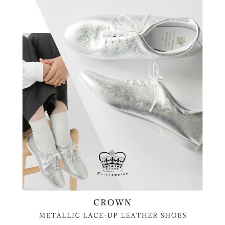 CROWN JAZZ クラウン CROWN メタリック レースアップ レザー シューズ 
