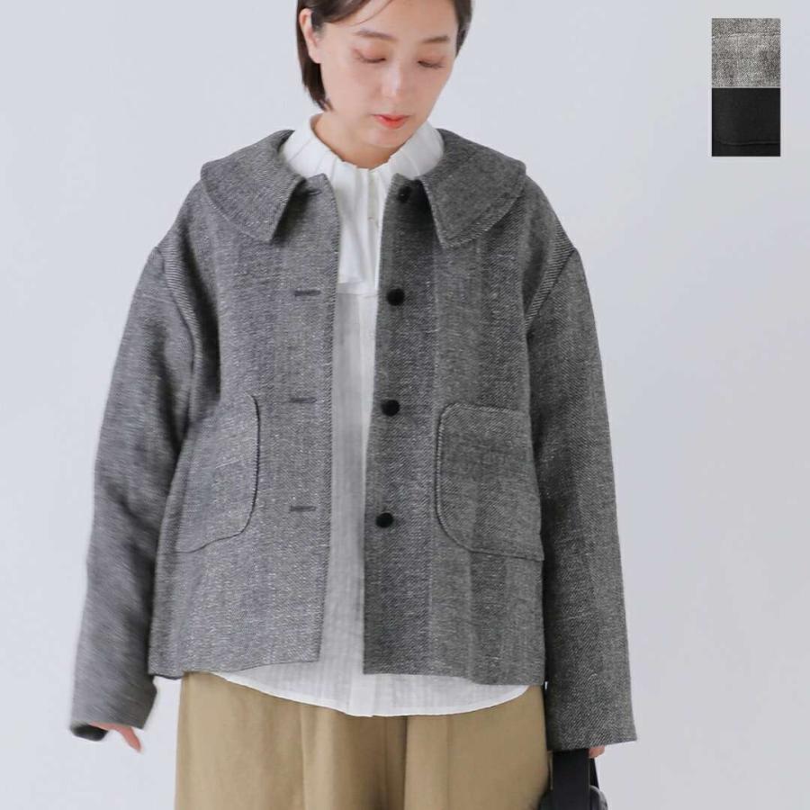 新品タグ付✨️定価7.5万　イザベルマラン　バージンウールジャケット　ブルガリア製 MAGALI（マガリ） シェットランドウールリネン フラットカラー