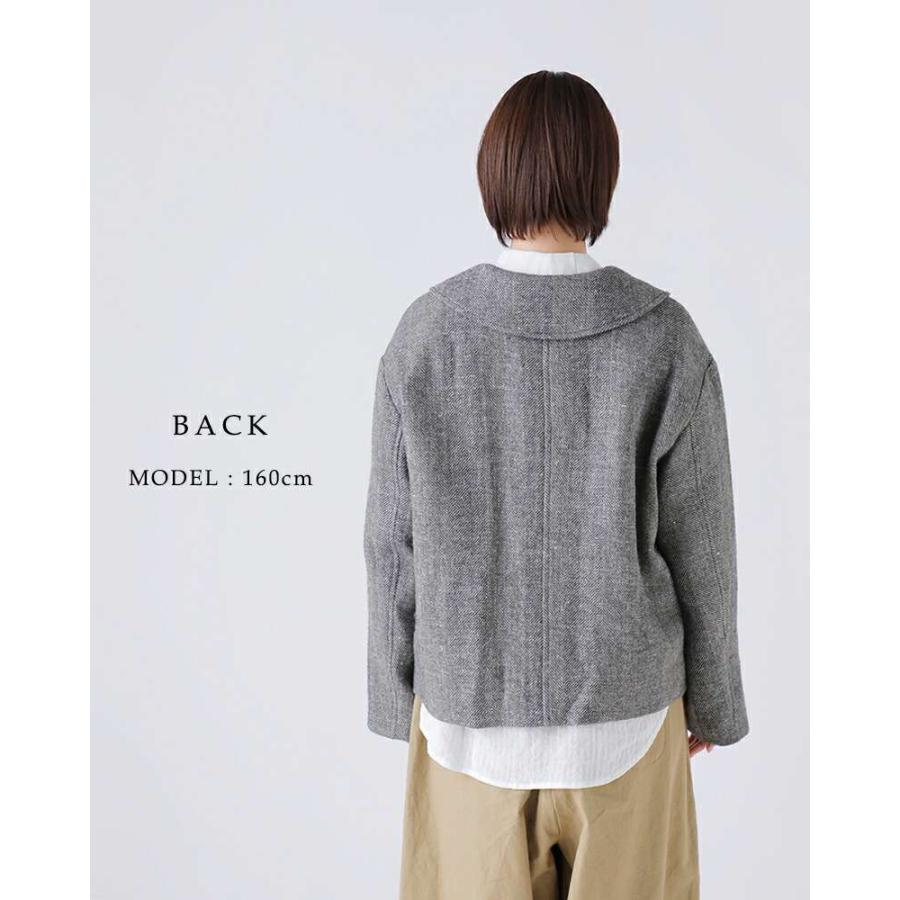 MAGALI マガリ シェットランドウールリネン フラットカラー ジャケット