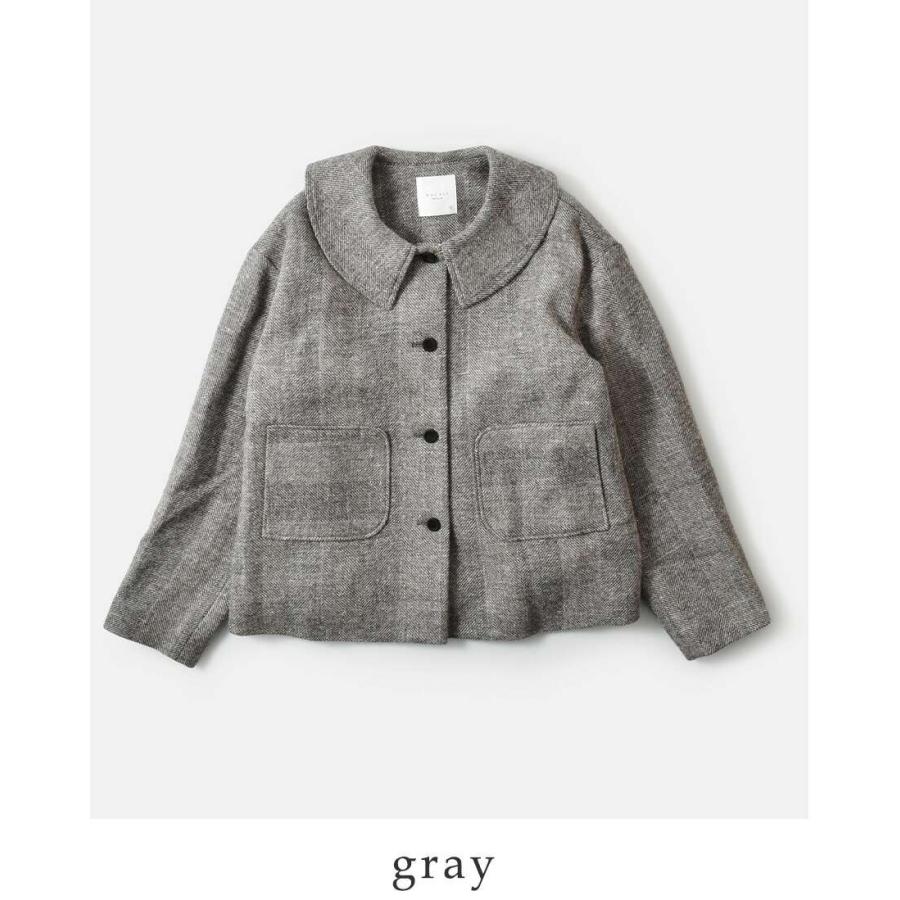 MAGALI マガリ シェットランドウールリネン フラットカラー ジャケット