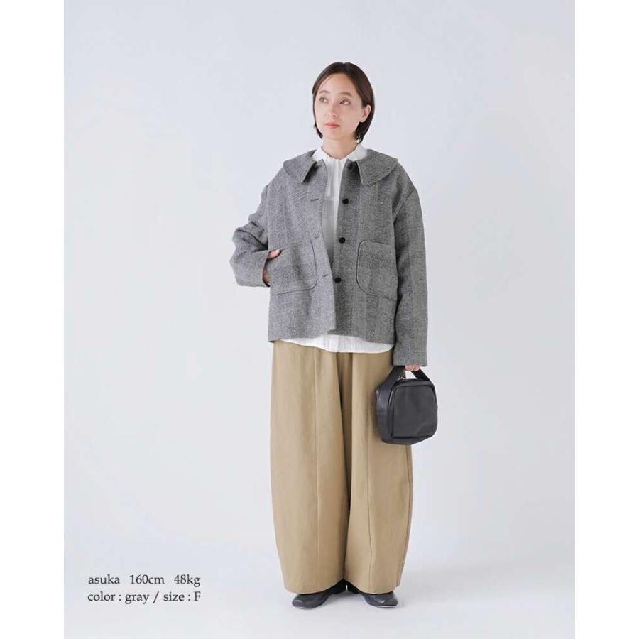 MAGALI マガリ シェットランドウールリネン フラットカラー ジャケット