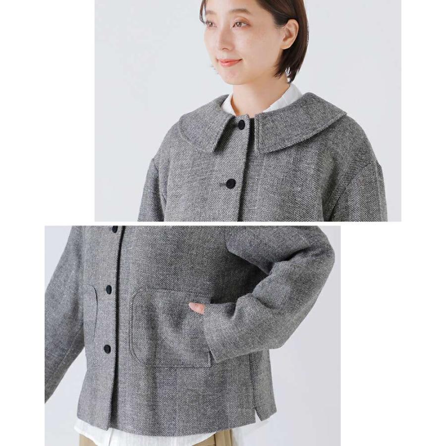 【新品】ネストローブ　ギンガムジャケット　　ヴェリテクール　マガリ MAGALI マガリ シェットランドウールリネン フラットカラー ジャケット