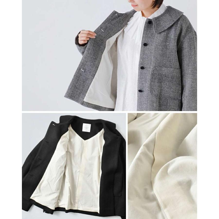MAGALI マガリ シェットランドウールリネン フラットカラー ジャケット
