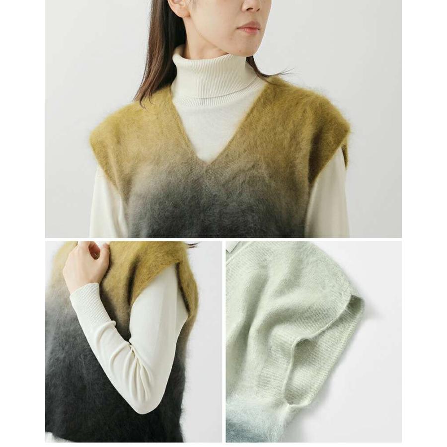 enrica（エンリカ） カシミア シャギー Vネック グラデーション ベスト