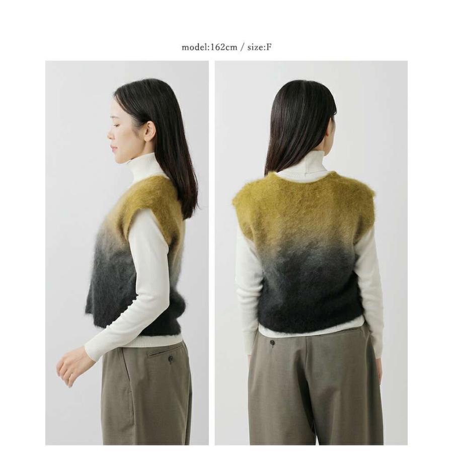 enrica（エンリカ） カシミア シャギー Vネック グラデーション ベスト