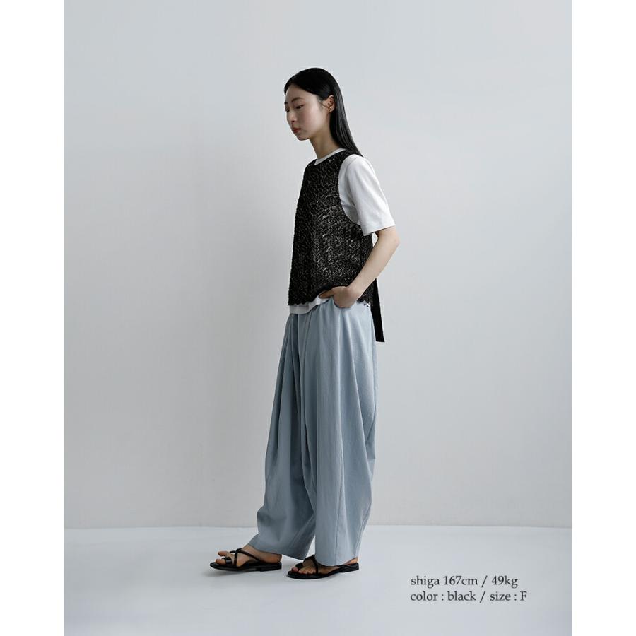 enrica（エンリカ） 和紙ブレンド 2way レース柄 ニットベスト knit225