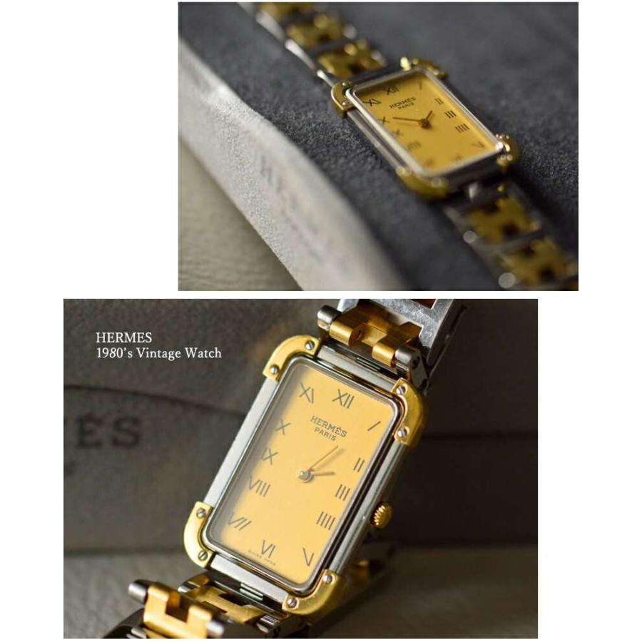 HERMES エルメス ステンレス GP ヴィンテージ ウォッチ 腕時計