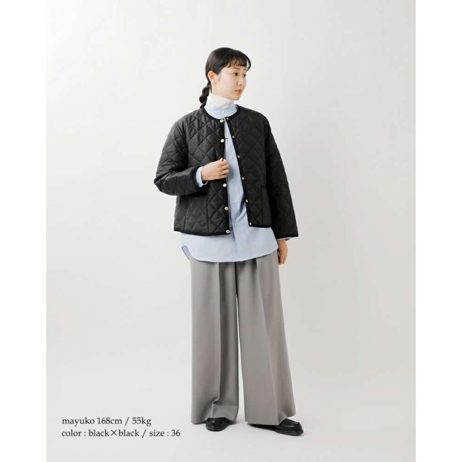 トラディショナルウェザーウェア Traditional Weatherwear  アークリー キルティング Aライン ノーカラー ジャケット l252apqco0484aaの画像