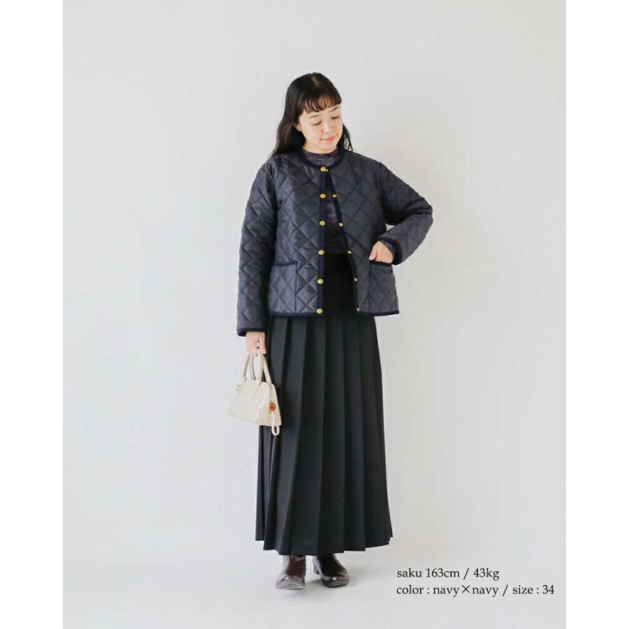 トラディショナルウェザーウェア Traditional Weatherwear  アークリー キルティング Aライン ノーカラー ジャケット l252apqco0484aaの画像