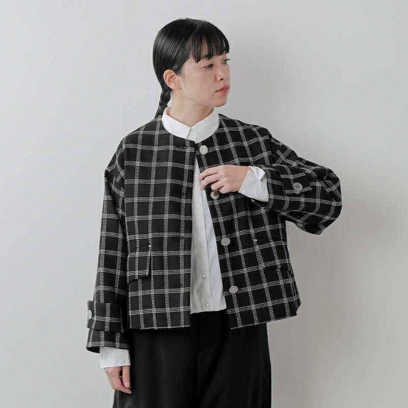 美品✨マッキントッシュ ノーカラージャケット LESLIE チェック 撥水加工 Mackintosh（マッキントッシュ） セール【30%OFF】マッキントッシュ