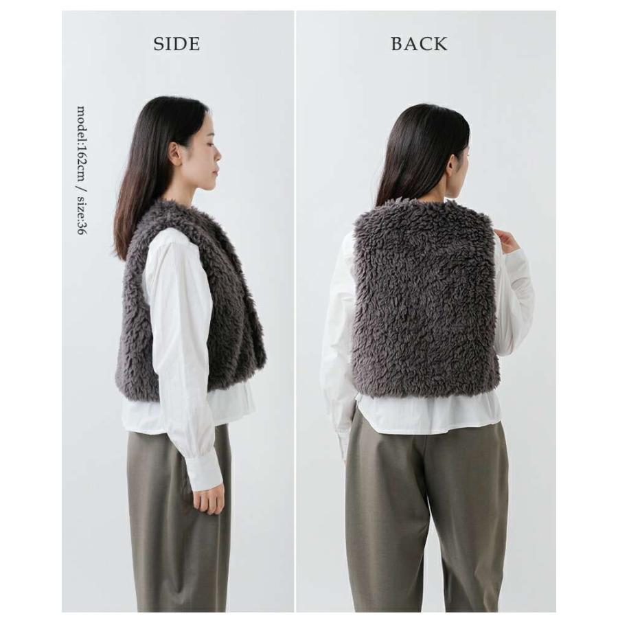 LE GLAZIK（ルグラジック） エコファー クルーネック ジレ lg-b0423fpt