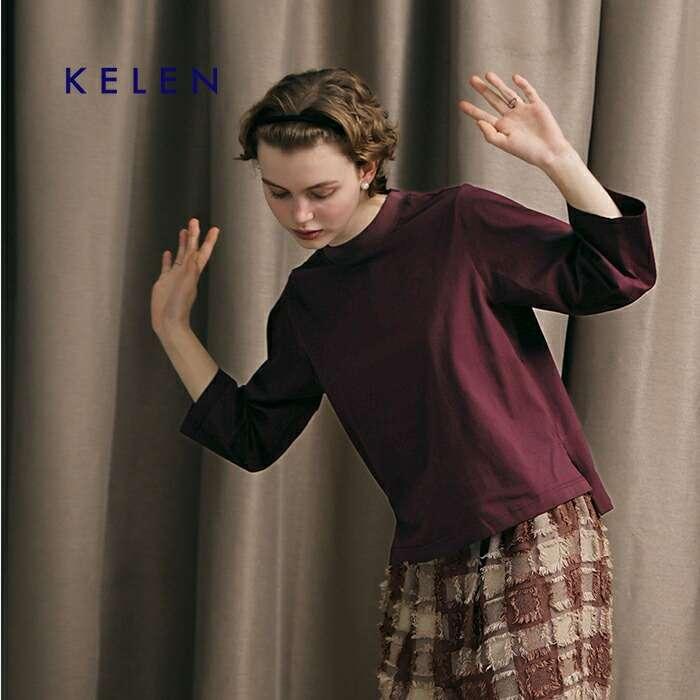 トップス STONE  CottonRoundNeckLongSleeves Kelen（ケレン） コットン スリークォータースリーブ トップス HARP7