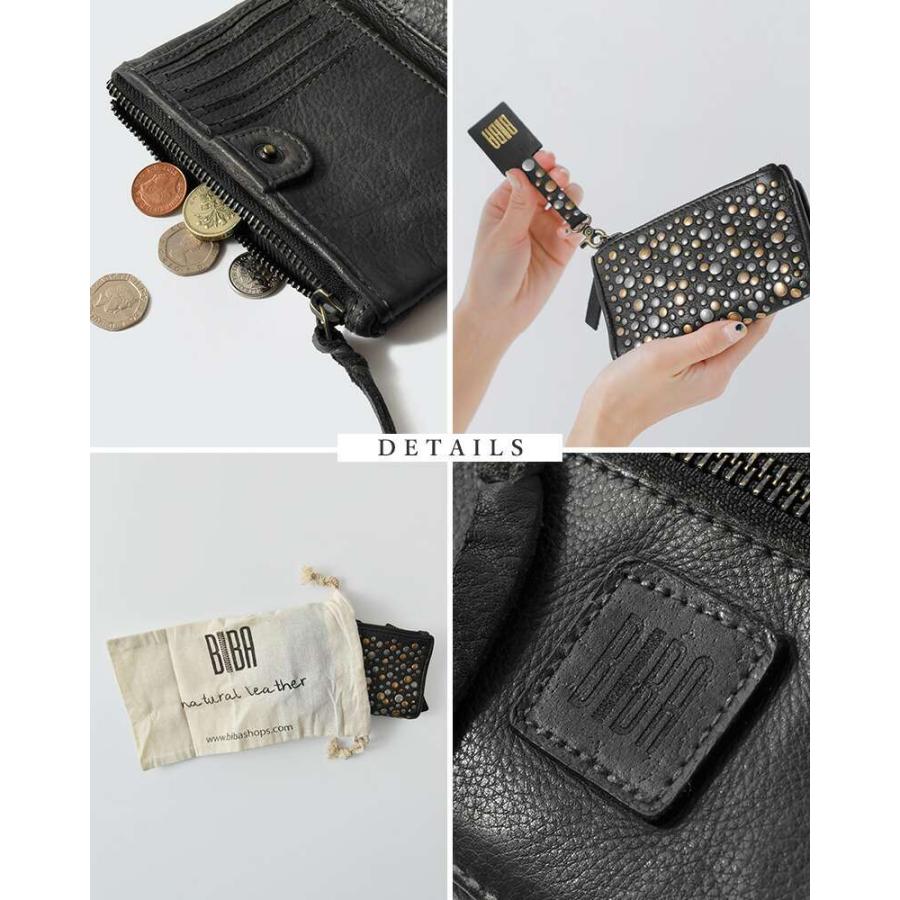 コンパクトウォレット レザー　キャットアイスタッズ 日本製 栃木レザー ウォレット エッジライン USAスタッズ 2