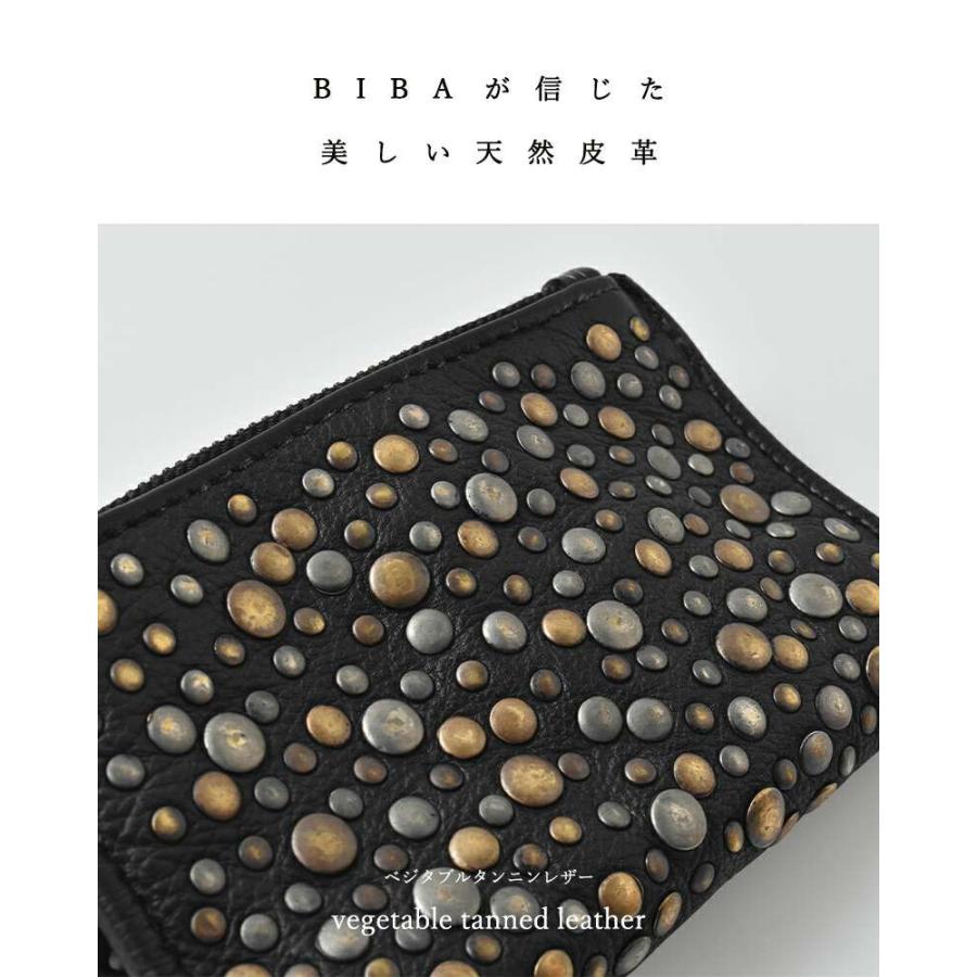 BIBA（ビバ） カウハイド レザー メタリック スタッズ ウォレット S