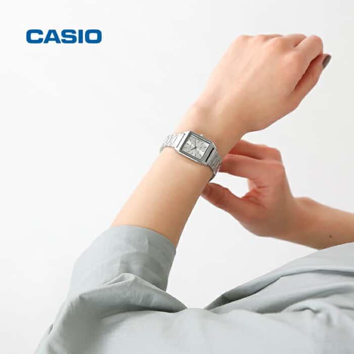 CASIO カシオ シルバーメタルアナログ腕時計 ltp-v007d