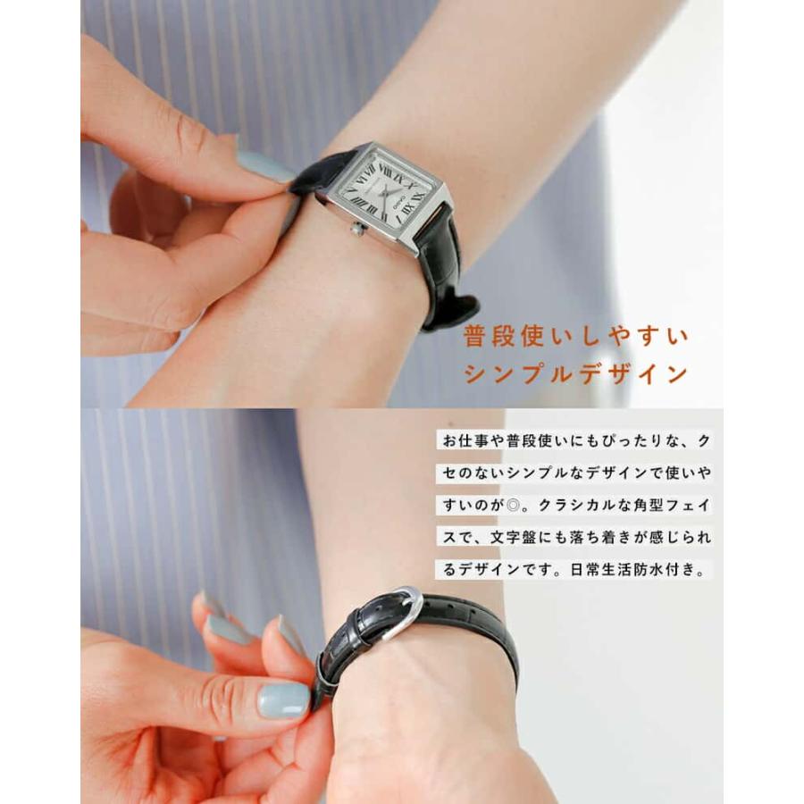 CASIO（カシオ） スクエアケースレザーベルト腕時計 ltp-v007l-1b-7b