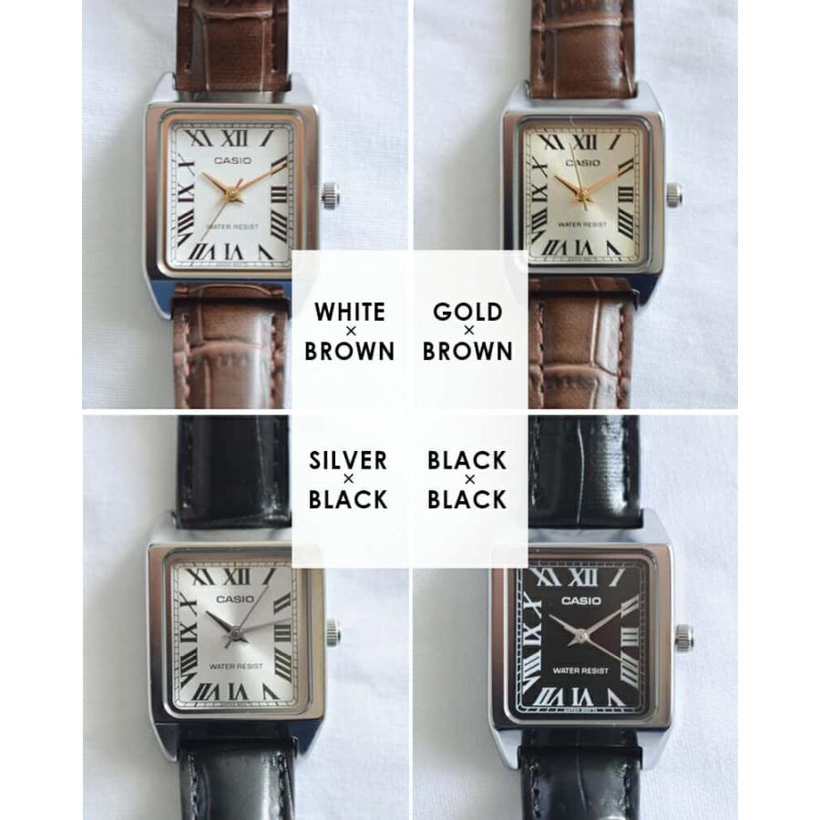 CASIO（カシオ） スクエアケースレザーベルト腕時計 ltp-v007l-1b-7b