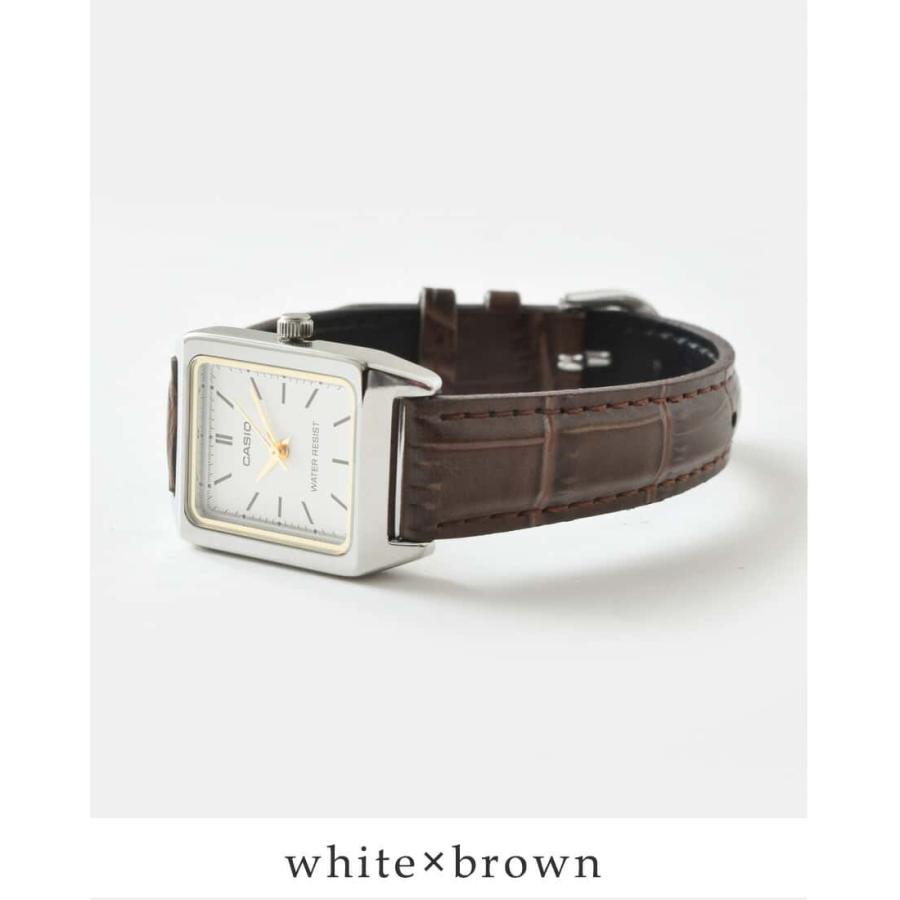 CASIO カシオ スクエアケースレザーベルト腕時計 ltp-v007l レディース