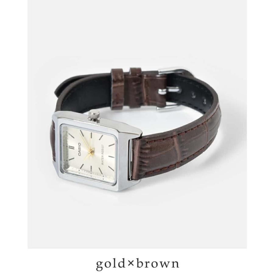 CASIO（カシオ） スクエアケースレザーベルト腕時計 ltp-v007l