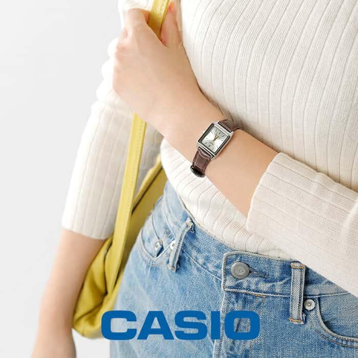 CASIO（カシオ） スクエアケースレザーベルト腕時計 ltp-v007l