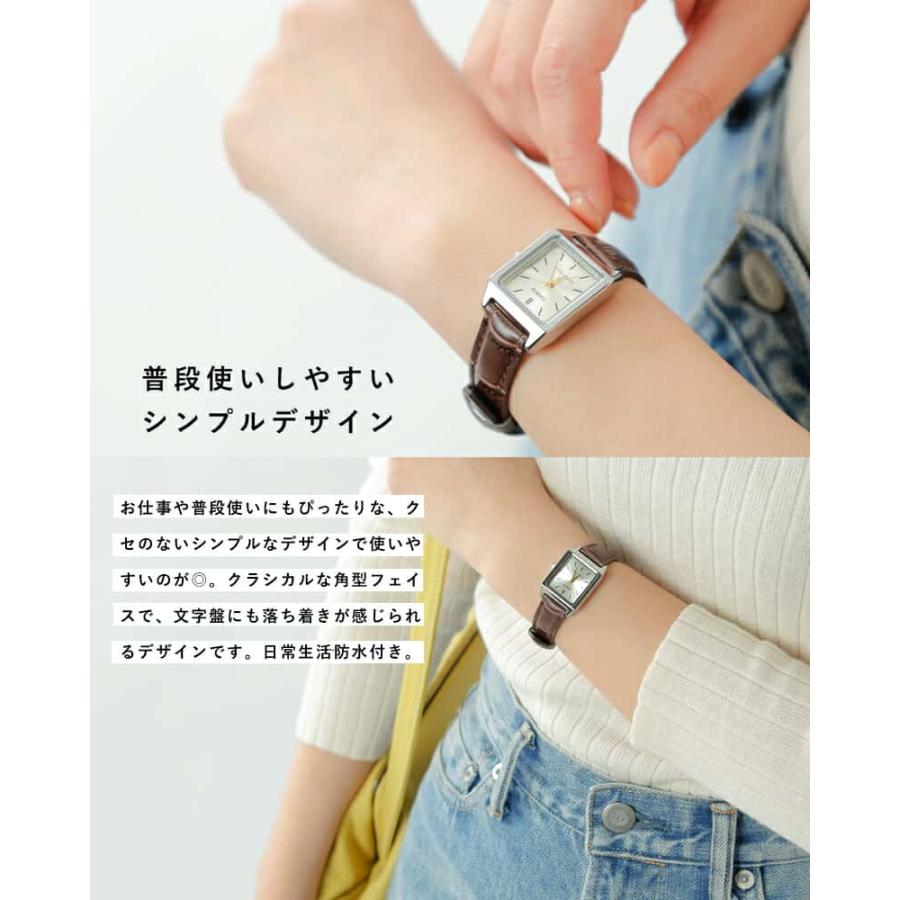 CASIO カシオ スクエアケースレザーベルト腕時計 ltp-v007l