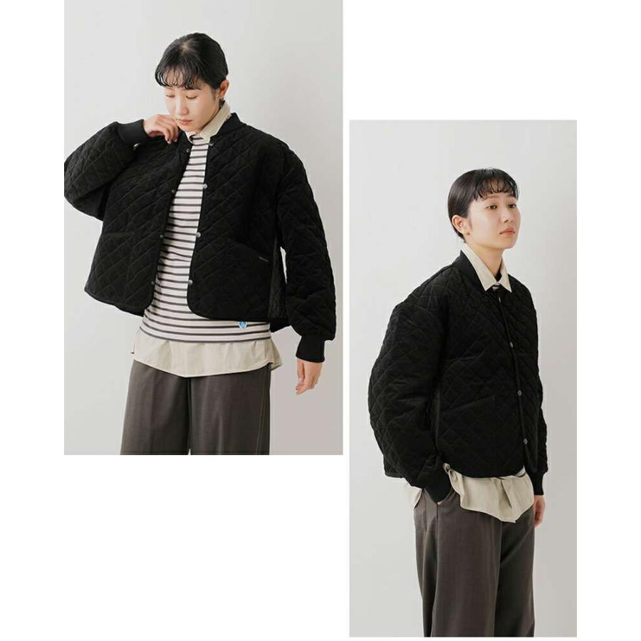 LAVENHAM（ラベンハム） ベルベット キルティング パネル ボンバー