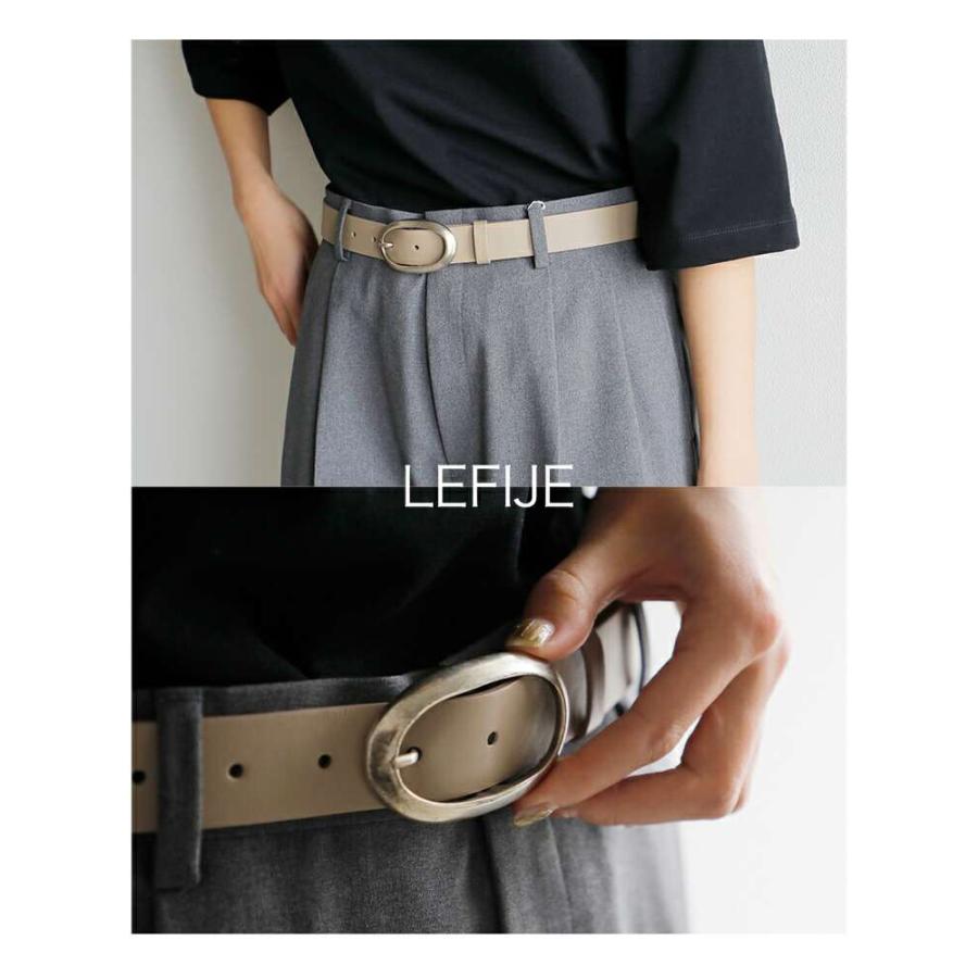 todayful レザーリングベルト 新品未使用 ベージュ LEFIJE（レフィエ） カウレザー リング ベルト Tresor m5047a
