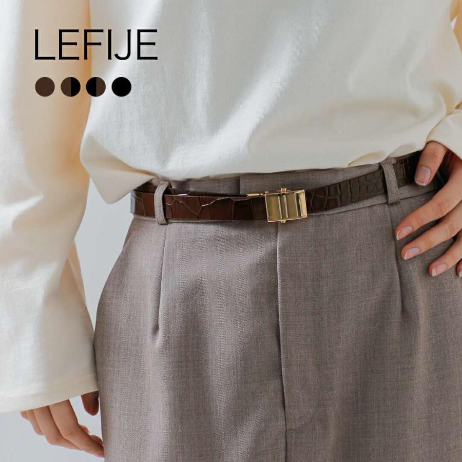 LEFIJE（レフィエ） スムースレザー 型押し ベルト RVS Tresor Mattise