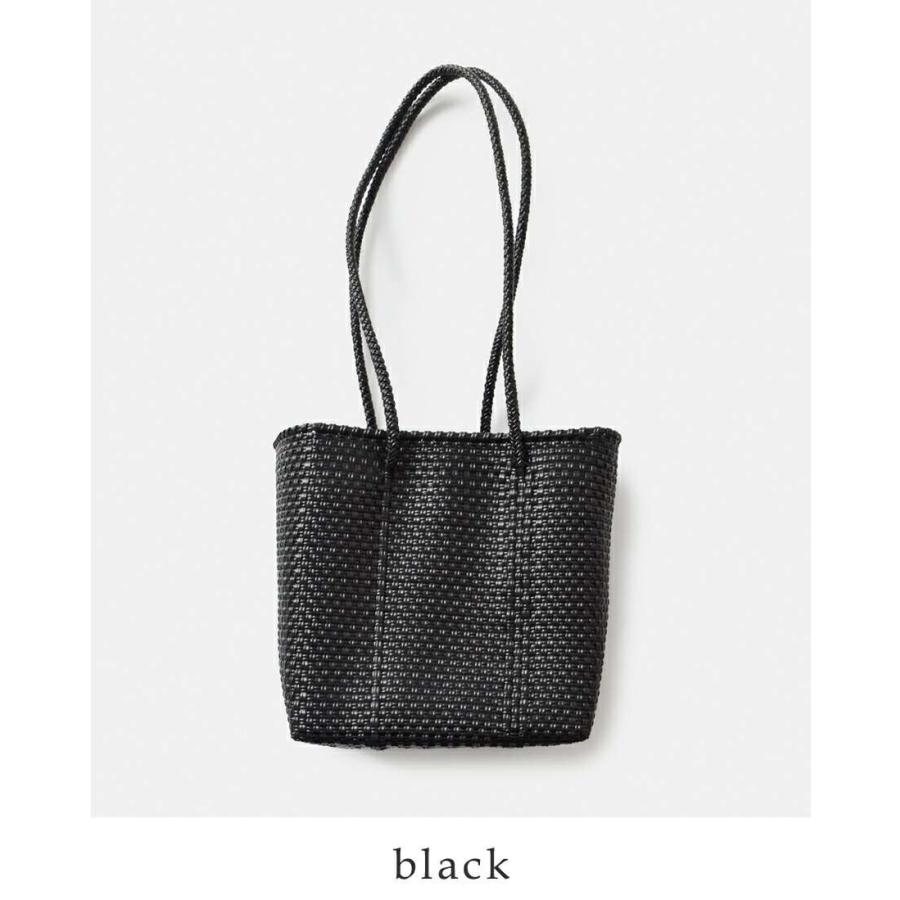 メルカドバッグ　レトラ　MINI CHECK ブラック　Mサイズ Letra｜ロングハンドル メルカドバッグ M “CROSS LINE / MINI CHECK