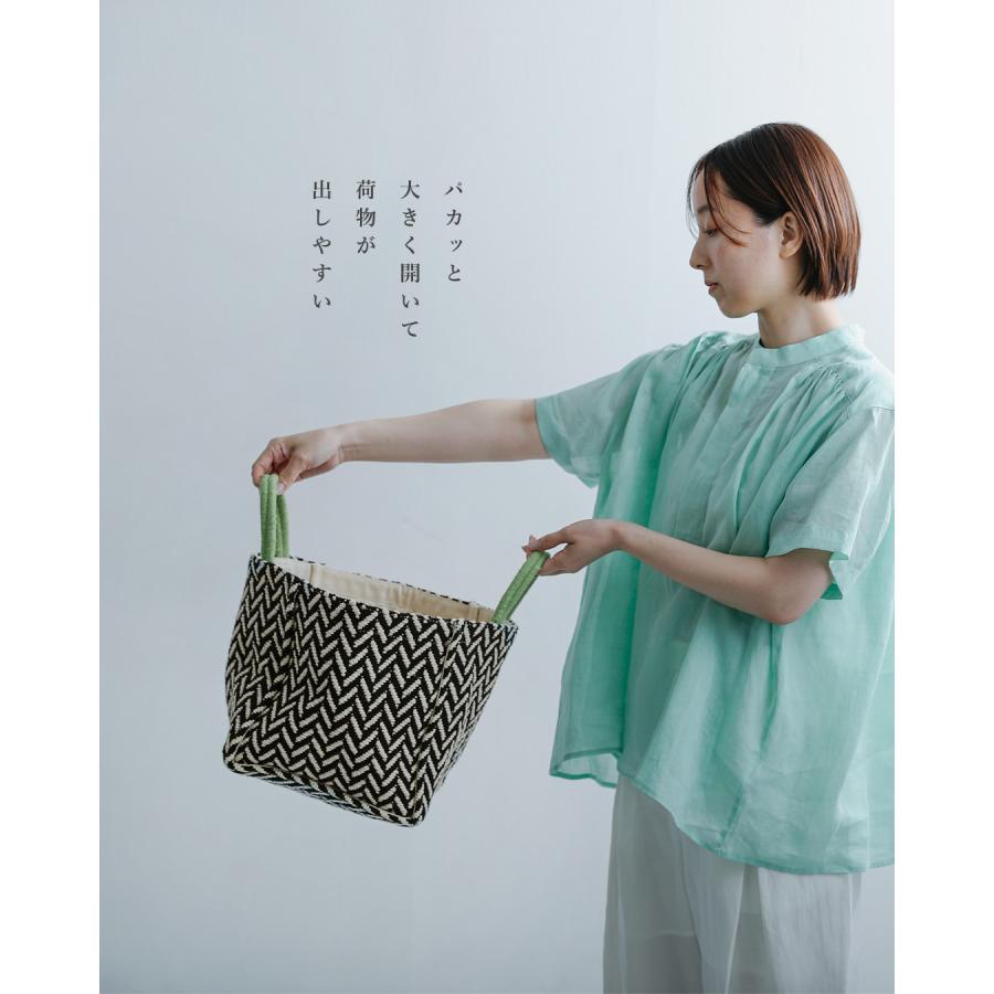 ビージ beej ヘリンボーン スクエア バスケットバッグ mi-it010