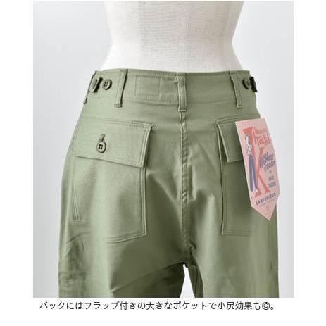 kha:ki（カーキ） ミリタリーバックサテンハイライズストレート