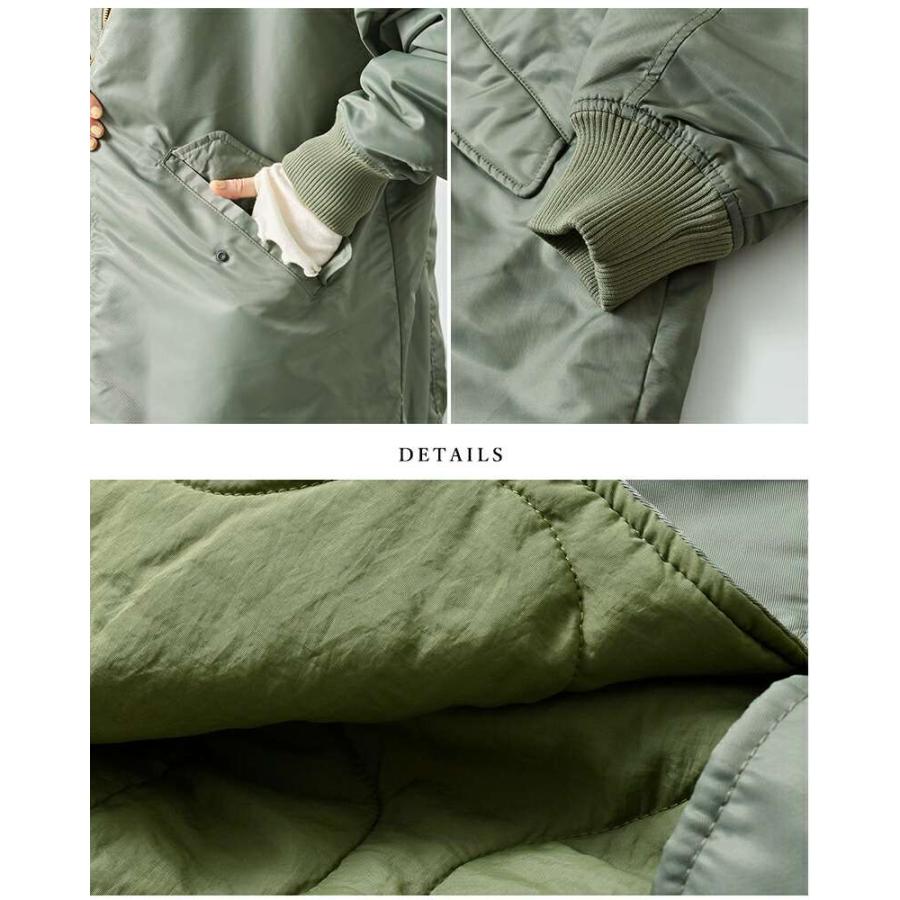 kha:ki（カーキ） ミリタリー ロング MA-1 ジャケット LONG MA-1