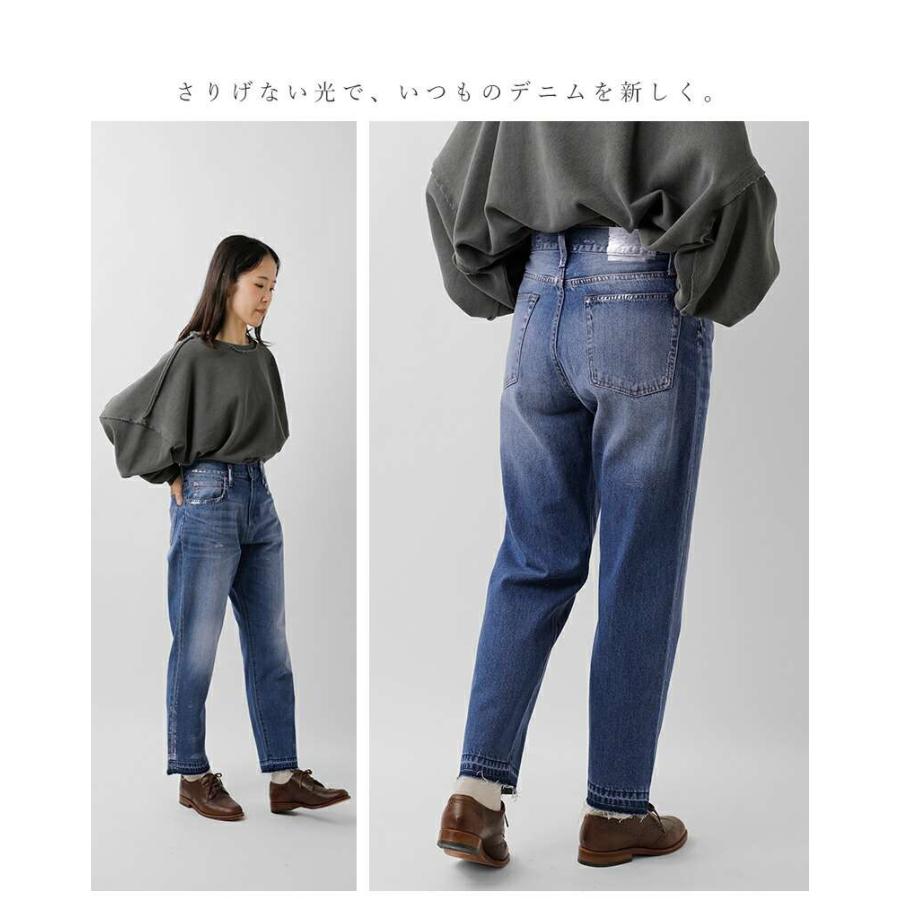 kha:ki（カーキ） デニム 箔プリント テーパード パンツ FOIL PRINT