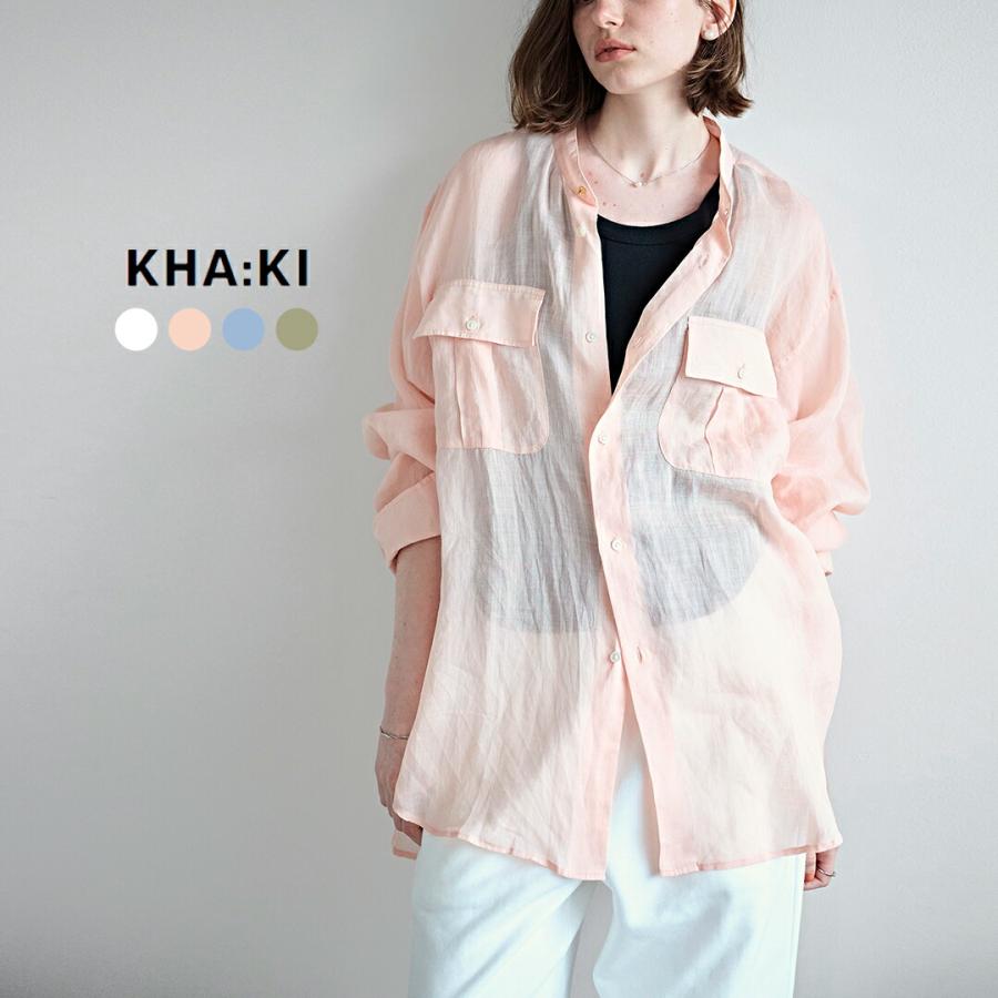 kha:ki（カーキ） シアーラミーポプリン ミドル オーバー シャツ