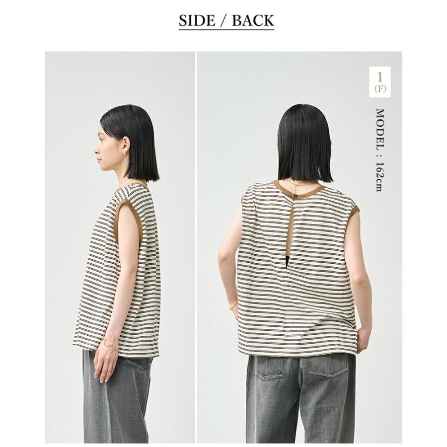 カーキ kha:ki コットンマルチボーダー 前後2way ノースリーブ カットソー MULTI STRIPED SLEEVELESS TOP mil26hcs3482 レディース 2026ss新作【クーポン対象】_13