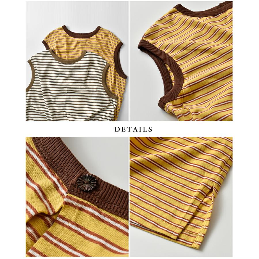 カーキ kha:ki コットンマルチボーダー 前後2way ノースリーブ カットソー MULTI STRIPED SLEEVELESS TOP mil26hcs3482 レディース 2026ss新作【クーポン対象】_15