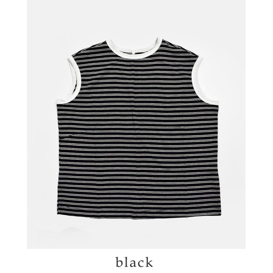 カーキ kha:ki コットンマルチボーダー 前後2way ノースリーブ カットソー MULTI STRIPED SLEEVELESS TOP mil26hcs3482 レディース 2026ss新作【クーポン対象】_20