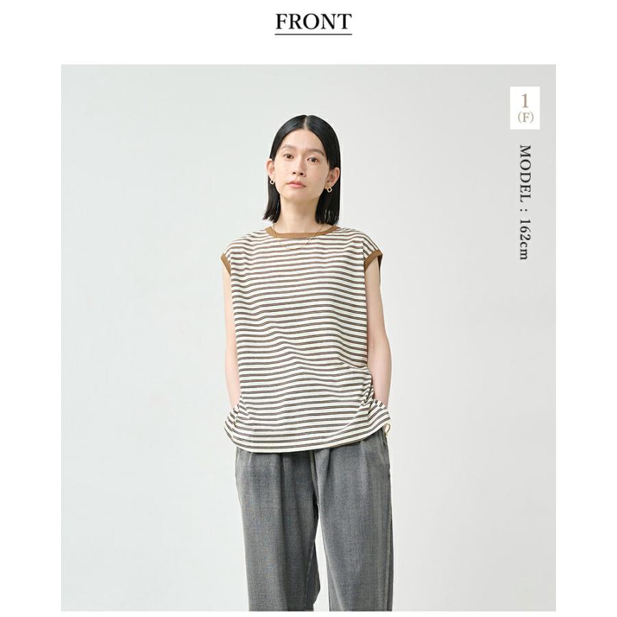 カーキ kha:ki コットンマルチボーダー 前後2way ノースリーブ カットソー MULTI STRIPED SLEEVELESS TOP mil26hcs3482 レディース 2026ss新作【クーポン対象】_12